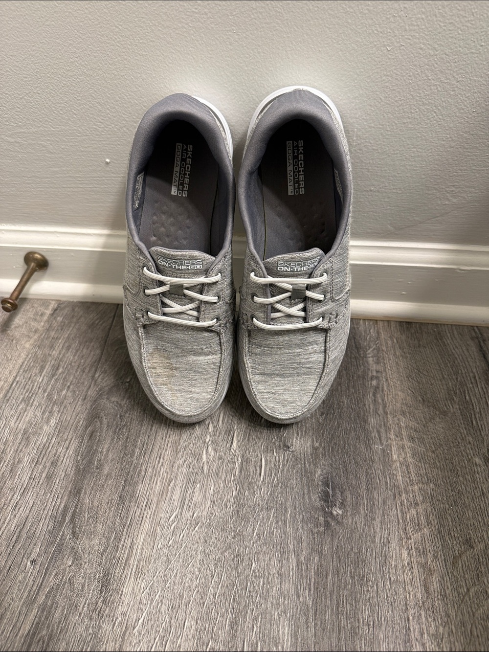 Skechers Light Grey Slip-On Casual Loafers